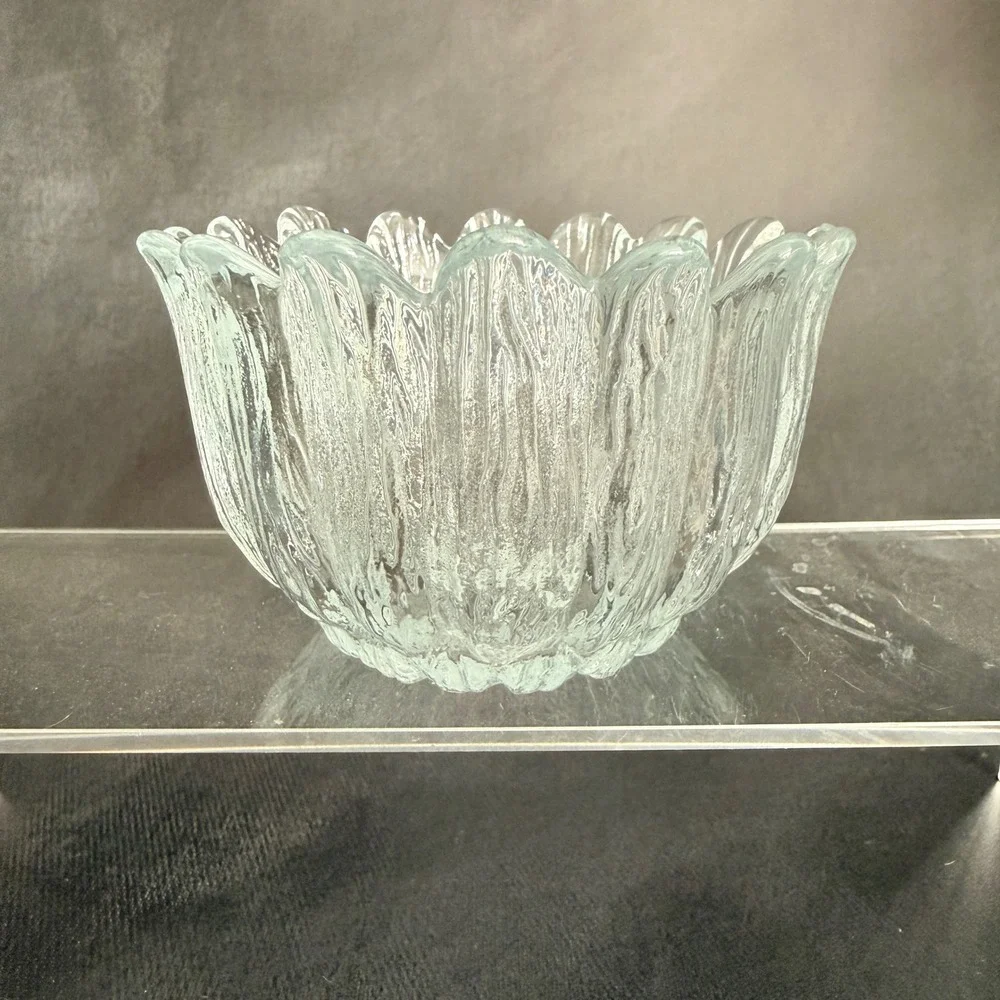Holmegaard Copenhagen Crystal‎ Textured Glass Votive Candle Holder Denmark